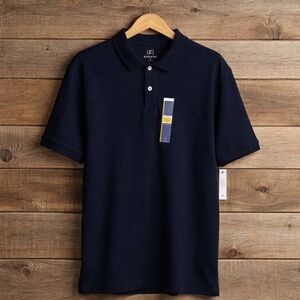 George Size Large Dark Navy Short Sleeve Polo Cotton Spandex